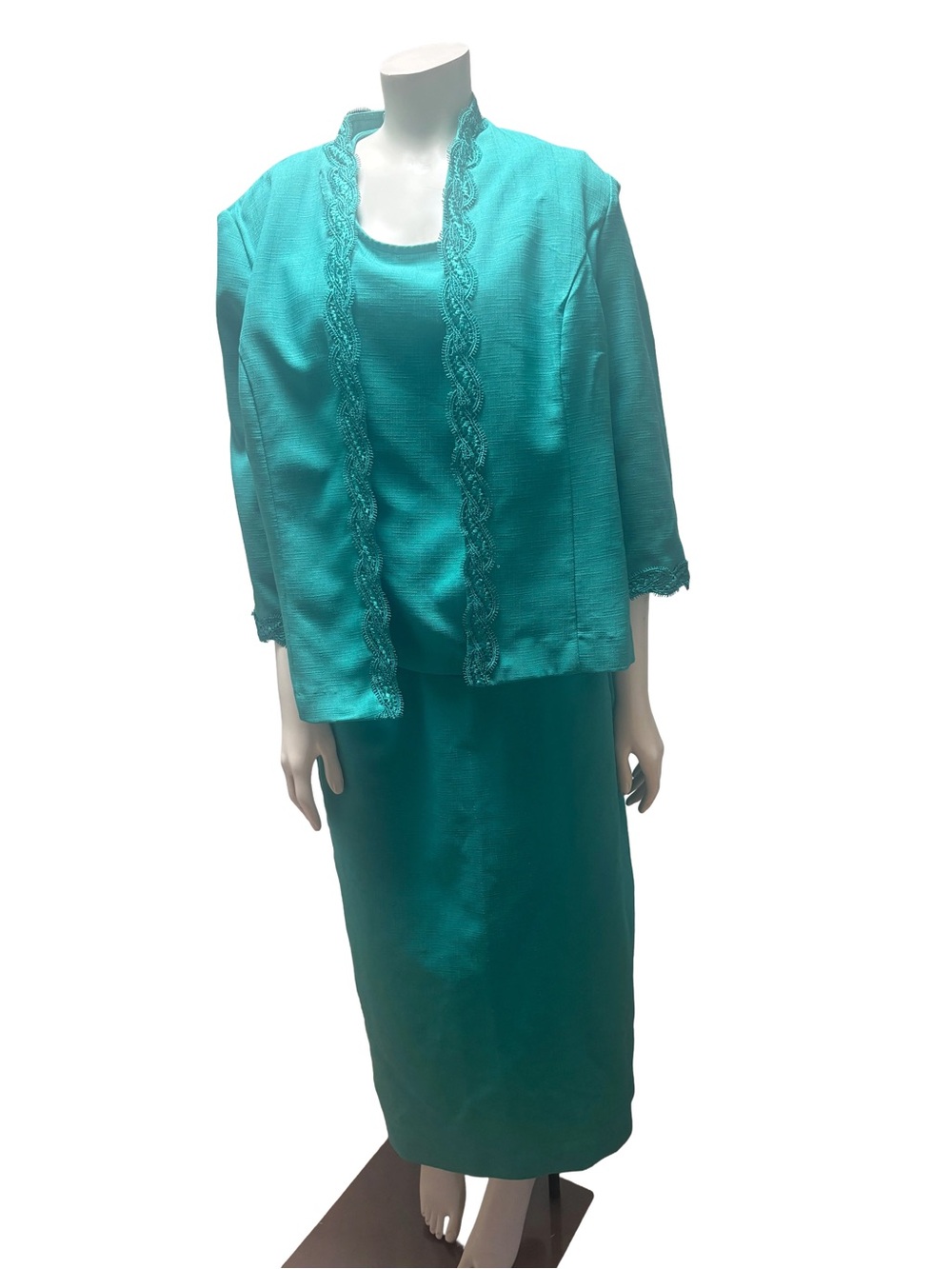koret vintage green textured 3-piece skirt set size 10